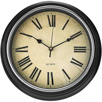 Wall Clock, Silent Non Ticking Battery Operated Roman Digital Clocks for Office, Home, Bathroom, 12"