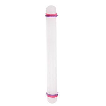 Fondant Rolling Pin 13 Inch x 0.98 Inch Adjustable Guide Rings Non-Stick PP Plastic Fondant Roller