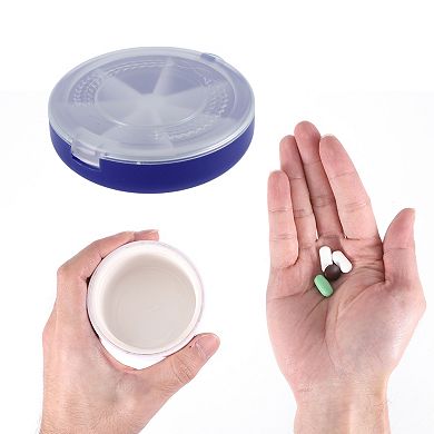 Lightweight 7 Grids Flip Up Circular Pill Case for Travel 1 Pc