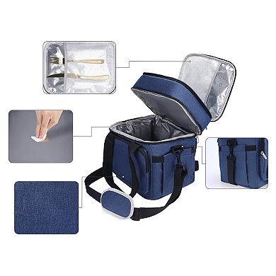 Insulated Lunch Bag, Leakproof Lunch Box, Freezable Cooler Bag with Shoulder Strap 10.2*8.7*10.2in