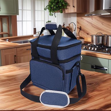 Insulated Lunch Bag, Leakproof Lunch Box, Freezable Cooler Bag with Shoulder Strap 10.2*8.7*10.2in
