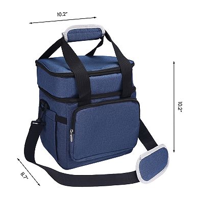 Insulated Lunch Bag, Leakproof Lunch Box, Freezable Cooler Bag with Shoulder Strap 10.2*8.7*10.2in
