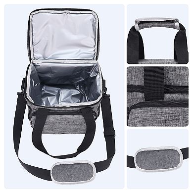 Insulated Lunch Bag, Leakproof Lunch Box, Freezable Cooler Bag with Shoulder Strap 10.2*8.7*10.2in