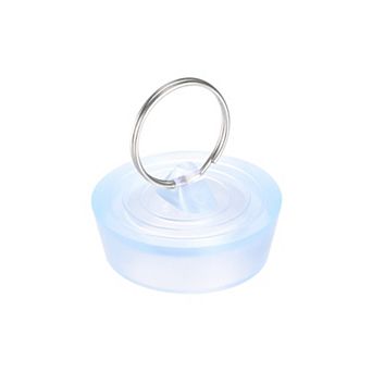 Rubber Sink Plug, Clear Drain Stopper Fit 1-3/8" to 1-29/64" Drain with Hanging Ring for Bathroom