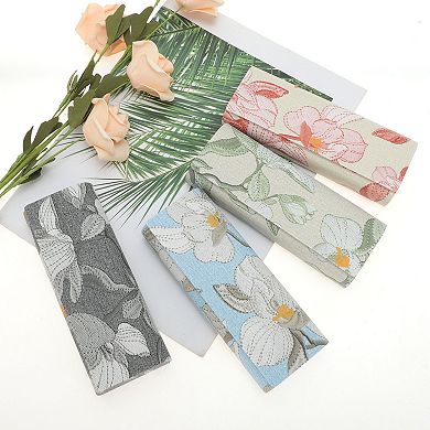 Eyeglasses Case Embroidery Eyeglasses Storage 6.1"x2.36"x1.18" 1 Pc