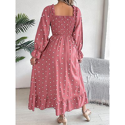 open lace back dress Girls Peter Pan Collar Dress Long Sleeve Tutu Swing Tunic Dresses PINK –  MamaMoor main image 1