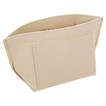 Purse Organizer Insert, Portable Felt Organizer Bags with Metal Zipper Purse Liner 8.3"x5.1"x6.3"
