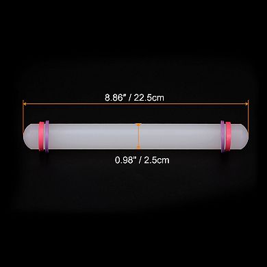 Fondant Rolling Pin 9 Inch x 0.98 Inch Adjustable Guide Rings Non-Stick PP Plastic Fondant Roller
