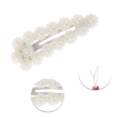 Multiple Styles Heart Faux Pearl Hair Clips for Home 5 Pcs