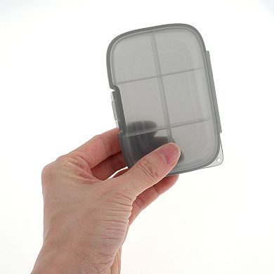 6 Grids Single Layer Pill Box with Hanging Rope for Travel 1 Pc