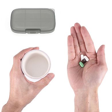 6 Grids Single Layer Pill Box with Hanging Rope for Travel 1 Pc