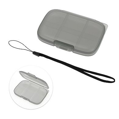 6 Grids Single Layer Pill Box with Hanging Rope for Travel 1 Pc