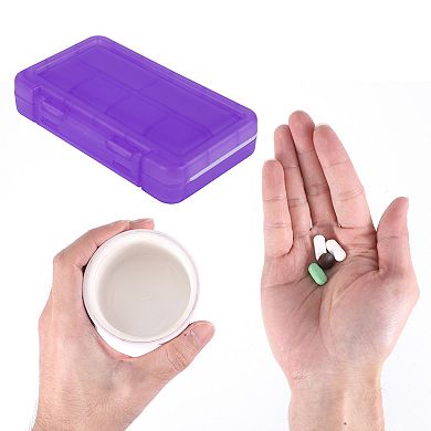 Portable 6 Grids Single Layer Pill Case for Travel 1 Pc