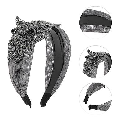 Women's Rhinestone Wide-side Headband 5.91"x4.33" 1 Pc