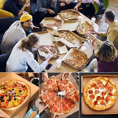 Pizza Box, 15pcs Cowhide Paper Mini Pizza Boxes, Square Corrugated Storage Container