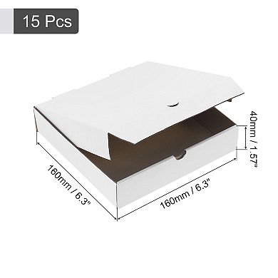 Pizza Box, 15pcs Cowhide Paper Mini Pizza Boxes, Square Corrugated Storage Container