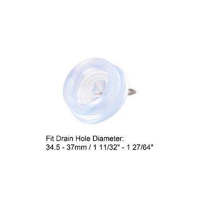 Rubber Sink Plug, Clear Drain Stopper Fit 1-11/32" to 1-27/64" Drain with Hanging Ring for Bathroom
