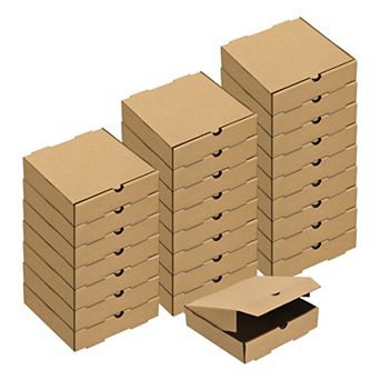 Pizza Box, 25 pc 10x10 in - Cowhide Paper Mini Pizza Boxes, Square Corrugated Storage Container