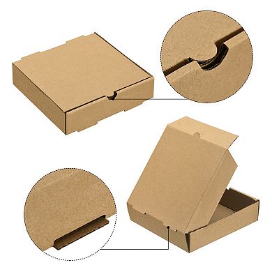 Pizza Box, 25pcs 10x10 Inches - Cowhide Paper Mini Pizza Boxes, Square Corrugated Storage Container