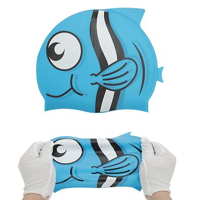 Waterproof Cartoon Pattern Swim Cap for Child 1 Pc