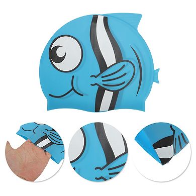 Waterproof Cartoon Pattern Swim Cap for Child 1 Pc
