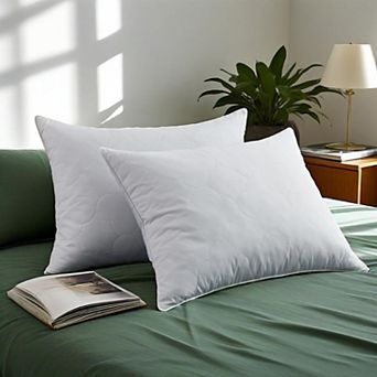 Unikome Twin Pack Goose Feather Pillows Classic Quilted Design, Idea for Side and Back Sleepers