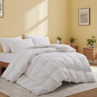 Unikome All-Season Goose Feather Comforter 300TC Cotton Shell Breathable Duvet Insert