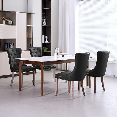 Unikome Modern PU Leather Dining Chair with Button Tufting
