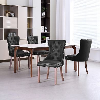 Unikome Modern PU Leather Dining Chair with Button Tufting