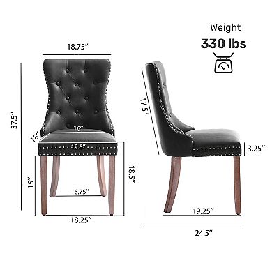 Unikome Modern PU Leather Dining Chair with Button Tufting