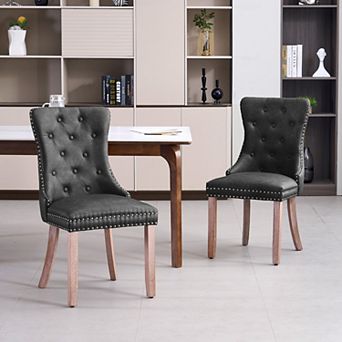Unikome Modern PU Leather Dining Chair with Button Tufting