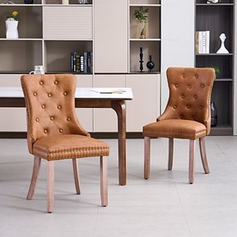Unikome Modern PU Leather Dining Chair with Button Tufting