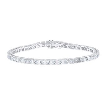 Brilliant Love Sterling Silver 2 Carat T.W. Lab Grown Diamond Tennis Bracelet
