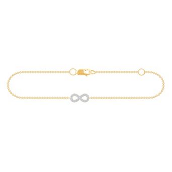 Brilliant Love 14k Gold Over Sterling Silver 1/10 Carat T.W. Lab Grown Diamond Bracelet