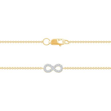 Brilliant Love 14k Gold Over Sterling Silver 1/10 Carat T.W. Lab Grown Diamond Bracelet