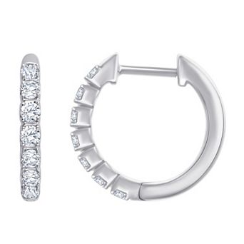 Brilliant Love Sterling Silver 1/4 Carat T.W. Lab Grown Diamond Hoop Earrings