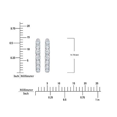 Brilliant Love Sterling Silver 1/4 Carat T.W. Lab Grown Diamond Hoop Earrings