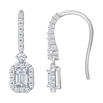 Brilliant Love Sterling Silver 5/8 Carat T.W. Lab Grown Diamond Drop Earrings