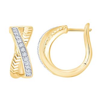 Brilliant Love 14k Gold Over Sterling Silver 1/4 Carat T.W. Lab Grown Diamond Hoop Earrings