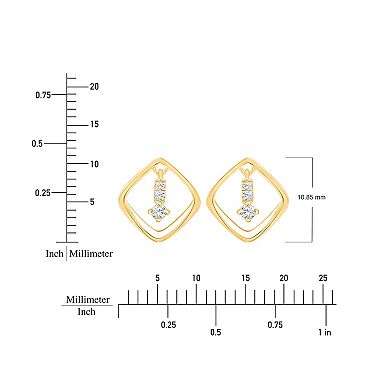 Brilliant Love 14k Gold Over Sterling Silver Lab Grown Diamond Accent Dangle Stud Earrings