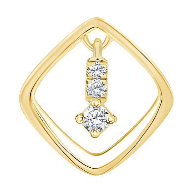 Brilliant Love 14k Gold Over Sterling Silver Lab Grown Diamond Accent Dangle Stud Earrings