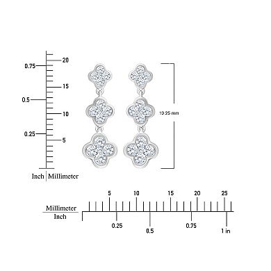 Brilliant Love Sterling Silver 1/2 Carat T.W. Lab Grown Diamond Clover Drop Earrings