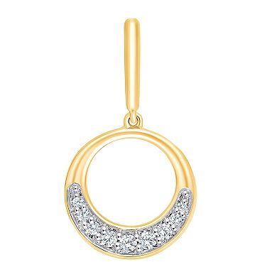 Brilliant Love 14k Gold Over Sterling Silver 1/6 Carat T.W. Diamond Circle Drop Earrings