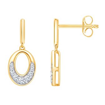 Brilliant Love 14k Gold Over Sterling Silver 1/5 Carat T.W. Lab Grown Diamond Oval Drop Earrings