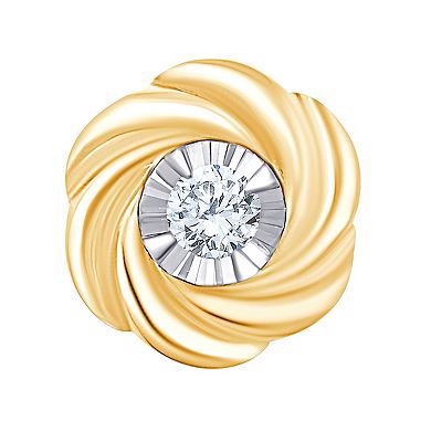 Brilliant Love 14k Gold over Sterling Silver Lab Grown Diamond Accent Twist Stud Earrings