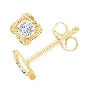 Brilliant Love 14k Gold Over Sterling Silver Lab Grown Diamond Accent Twist Stud Earrings