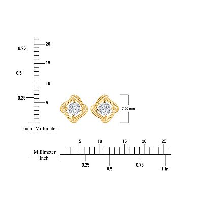 Brilliant Love 14k Gold Over Sterling Silver Lab Grown Diamond Accent Twist Stud Earrings