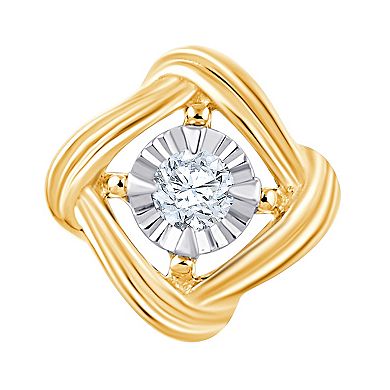 Brilliant Love 14k Gold Over Sterling Silver Lab Grown Diamond Accent Twist Stud Earrings