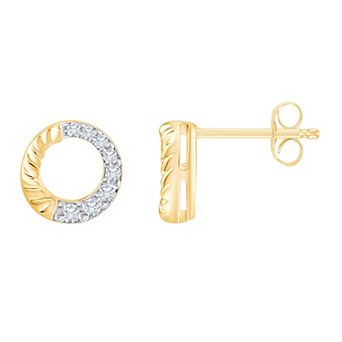 Brilliant Love 14k Gold Over Sterling Silver 1/8 Carat T.W. Lab Grown Diamond Stud Earrings