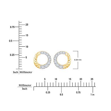 Brilliant Love 14k Gold Over Sterling Silver 1/8 Carat T.W. Lab Grown Diamond Stud Earrings